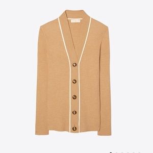 Tory Burch Ribbed Simone Cardigan